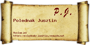 Polednak Jusztin névjegykártya